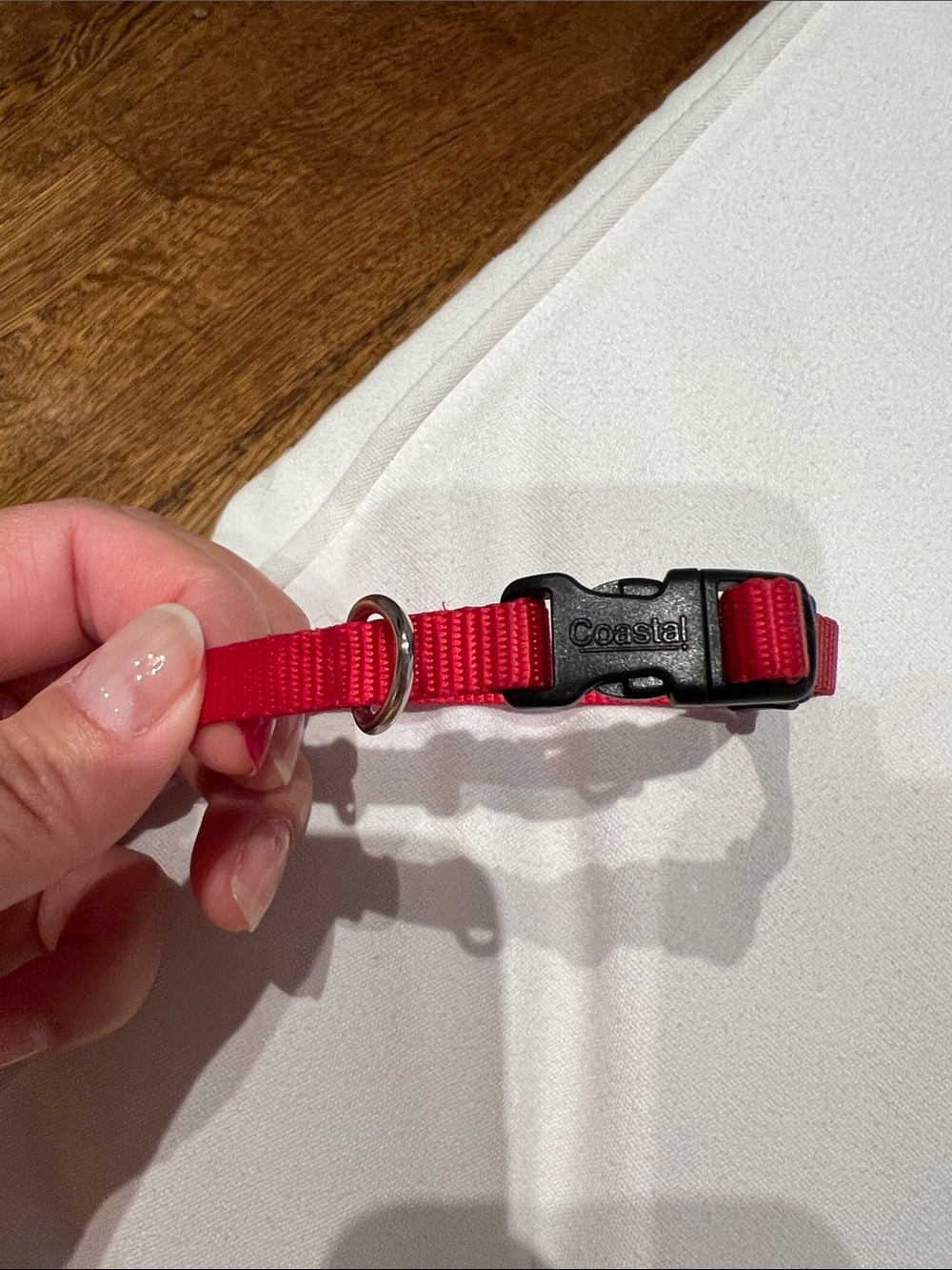 Coastal Red Nylon Pet Collar with Quick-Release Buckle